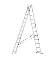 Лестница, 2 х 12 ступеней, алюминиевая, двухсекционная, Сибртех