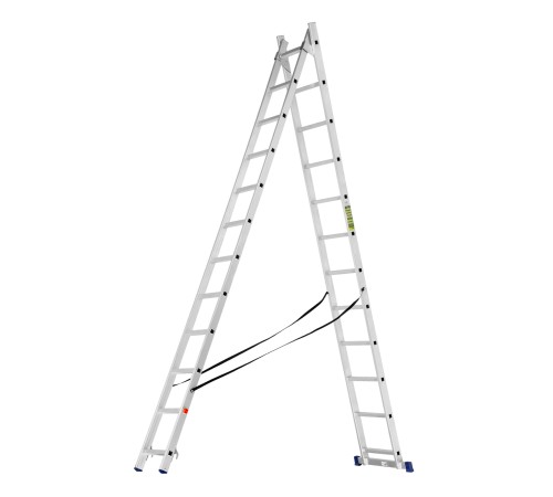 Лестница, 2 х 12 ступеней, алюминиевая, двухсекционная, Сибртех