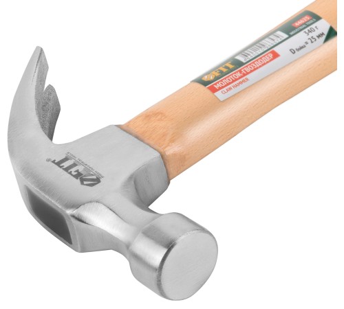 Молоток-гвоздодер, деревянная ручка 25 мм, 340 гр. FIT IT Молоток-гвоздодер, деревянная ручка 25 мм, 340 гр. FIT IT