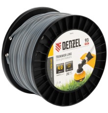 Леска для триммера двухкомпонентная звезда, 4,0мм х 93м, на DIN катушке EXTRA CORD Denzel