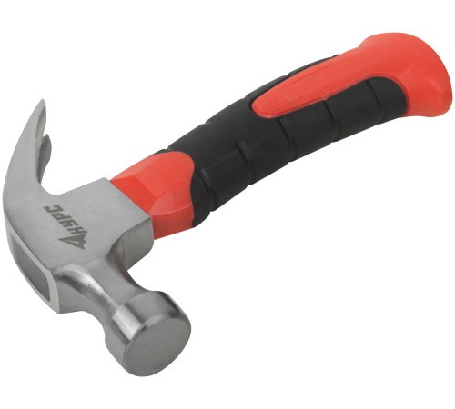 Молоток-гвоздодер укороченный, фиберглассовая обрезиненная ручка, 25 мм, 225 гр. КУРС