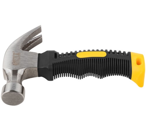 Молоток-гвоздодер укороченный, фиберглассовая обрезиненная ручка, 25 мм, 225 гр. FIT IT