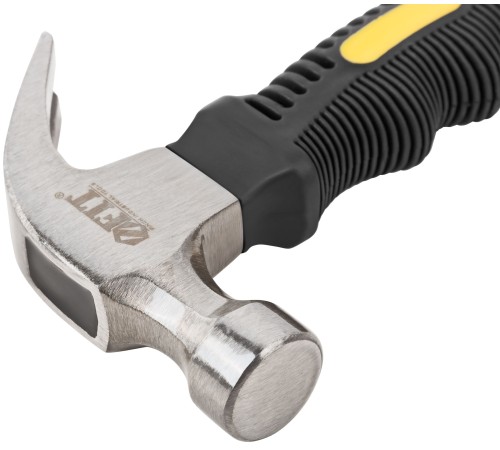 Молоток-гвоздодер укороченный, фиберглассовая обрезиненная ручка, 25 мм, 225 гр. FIT IT