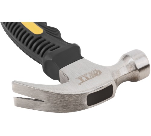 Молоток-гвоздодер укороченный, фиберглассовая обрезиненная ручка, 25 мм, 225 гр. FIT IT