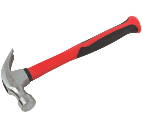 Молоток-гвоздодер, фиберглассовая усиленная ручка 27 мм, 450 гр. КУРС Молоток-гвоздодер, фиберглассовая усиленная ручка 27 мм, 450 гр. КУРС