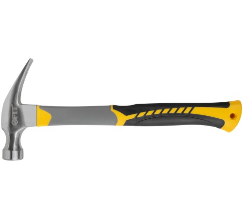 Молоток-гвоздодер, фиберглассовая усиленная 3-х цветная ручка, Профи 29 мм, 450 гр. FIT IT Молоток-гвоздодер, фиберглассовая усиленная 3-х цветная ручка, Профи 29 мм, 450 гр. FIT IT