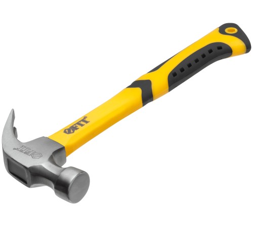 Молоток-гвоздодер, фиберглассовая усиленная ручка, антивибрационные накладки, Профи 30 мм, 450 гр. FIT IT Молоток-гвоздодер, фиберглассовая усиленная ручка, антивибрационные накладки, Профи 30 мм, 450 гр. FIT IT