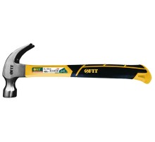 Молоток-гвоздодер, фиберглассовая усиленная ручка, Профи 28 мм, 340 гр. FIT IT