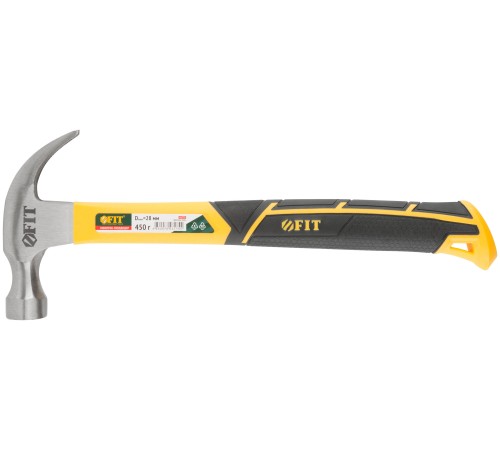 Молоток-гвоздодер, фиберглассовая усиленная ручка, Профи 28 мм, 450 гр. FIT IT Молоток-гвоздодер, фиберглассовая усиленная ручка, Профи 28 мм, 450 гр. FIT IT