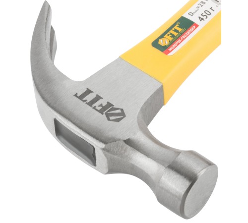 Молоток-гвоздодер, фиберглассовая усиленная ручка, Профи 28 мм, 450 гр. FIT IT Молоток-гвоздодер, фиберглассовая усиленная ручка, Профи 28 мм, 450 гр. FIT IT