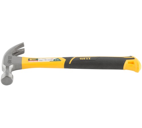 Молоток-гвоздодер, фиберглассовая усиленная ручка, Профи 28 мм, 450 гр. FIT IT Молоток-гвоздодер, фиберглассовая усиленная ручка, Профи 28 мм, 450 гр. FIT IT