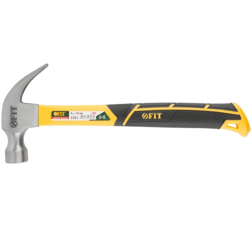 Молоток-гвоздодер, фиберглассовая усиленная ручка, Профи 30 мм, 570 гр. FIT IT Молоток-гвоздодер, фиберглассовая усиленная ручка, Профи 30 мм, 570 гр. FIT IT
