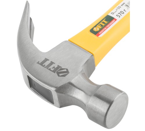 Молоток-гвоздодер, фиберглассовая усиленная ручка, Профи 30 мм, 570 гр. FIT IT Молоток-гвоздодер, фиберглассовая усиленная ручка, Профи 30 мм, 570 гр. FIT IT