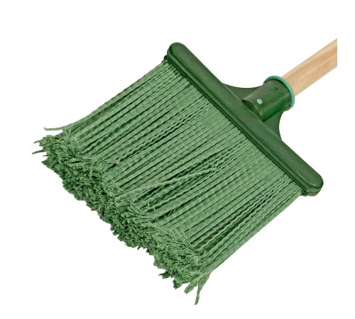 Метла полипропиленовая, 240 х 160 х 1400 мм, плоская распушенная, деревянный черенок, Сибртех
