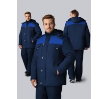 Куртка зимняя Фаворит (тк.Смесовая,240), т.синий/васильковый/серый