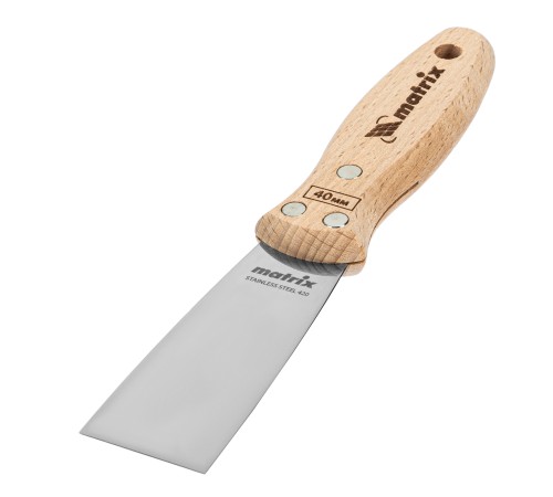 Шпательная лопатка из нержавеющей стали, 40 мм, буковая рукоятка, EFP Matrix