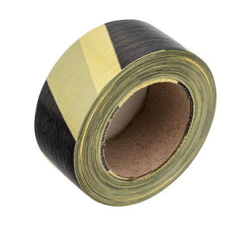 Лента сигнальная, 50 мм х 200 м, черно-желтая Сибртех