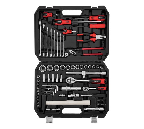 Набор инструментов, 1/2", 1/4", пластиковый кейс 76 предметов MTX