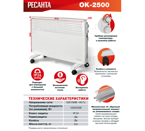 Конвектор РЕСАНТА ОК-2500 Конвектор РЕСАНТА ОК-2500