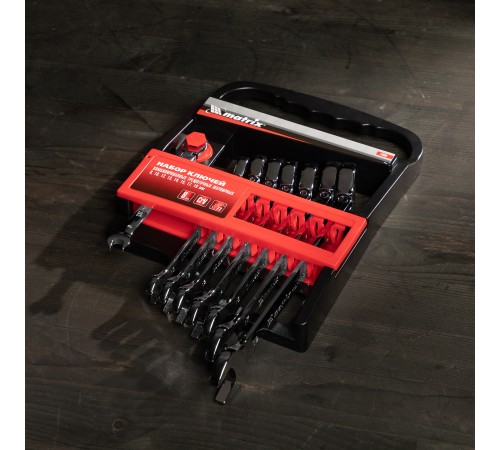 Набор ключей комбинированных, трещеточных шарнирных 8 шт Matrix