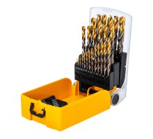Набор сверл по металлу, 1-13 мм, Р6М5К8-TiN, Golden Tip, 25 шт Denzel