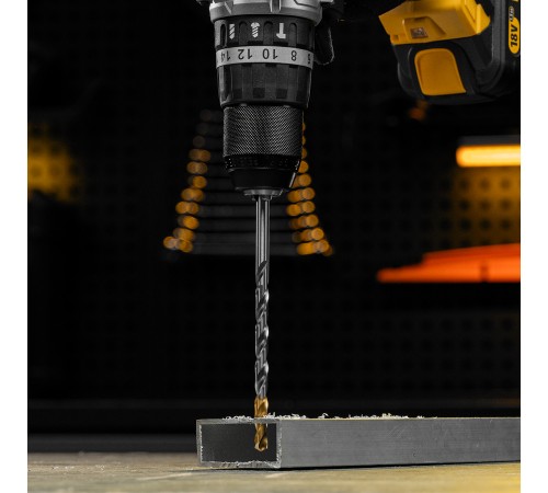 Сверло спиральное по металлу 7,5 х 156 мм, Р6М5, Golden Tip, удлиненное Denzel