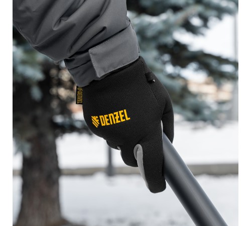 Перчатки универсальные, двойные, работа с сенсорным экраном, вязаная манжета, размер 10 Denzel