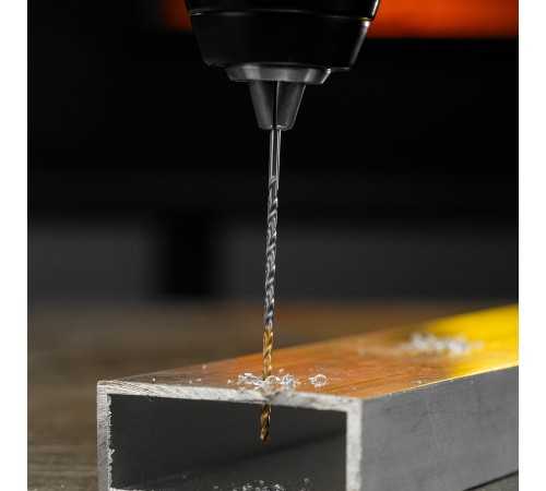 Сверло спиральное по металлу 3 х 100 мм, Р6М5, Golden Tip, удлиненное, 2шт. Denzel