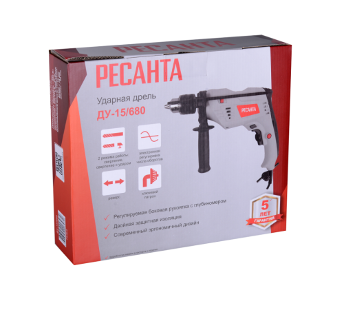 Дрель ударная Ресанта ДУ-15/680 Дрель ударная Ресанта ДУ-15/680
