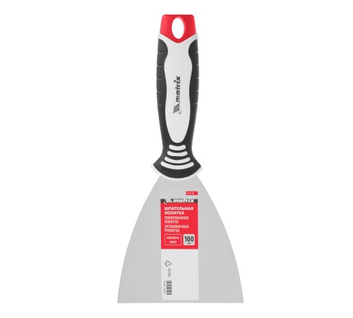 Шпательная лопатка из нержавеющей стали, 100 мм, трехкомпонентная ручка Matrix