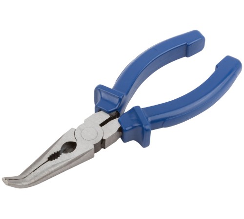 Тонкогубцы изогнутые "Тор", инстр. сталь, пластиковые ручки 160 мм MOS