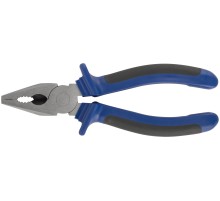 Плоскогубцы комбинированные "Один" двухцветные обрезиненные ручки, полированная сталь 180 мм MOS