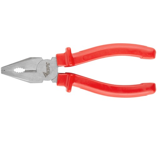 Плоскогубцы комбинированные "Лайт", пластиковые ручки, полированная сталь 160 мм КУРС