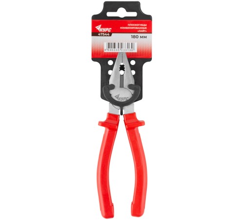 Плоскогубцы комбинированные "Лайт", пластиковые ручки, полированная сталь 180 мм КУРС Плоскогубцы комбинированные "Лайт", пластиковые ручки, полированная сталь 180 мм КУРС