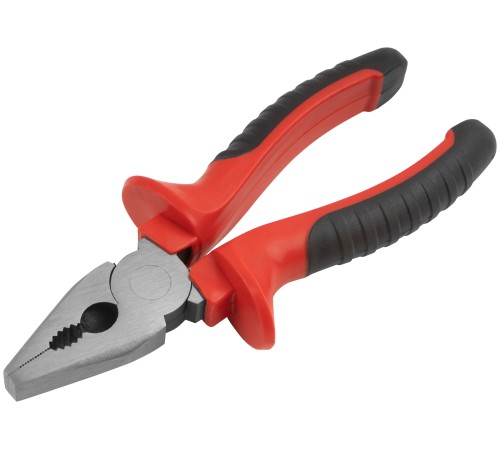 Плоскогубцы комбинированные "Оптима", двухцветные обрезиненные ручки, полированная сталь 165 мм КУРС Плоскогубцы комбинированные "Оптима", двухцветные обрезиненные ручки, полированная сталь 165 мм КУРС