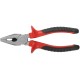 Плоскогубцы комбинированные "Оптима", двухцветные обрезиненные ручки, полированная сталь 180 мм КУРС