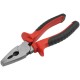 Плоскогубцы комбинированные "Оптима", двухцветные обрезиненные ручки, полированная сталь 180 мм КУРС