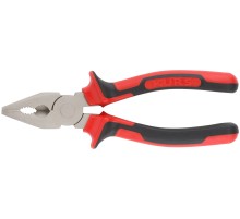 Плоскогубцы комбинированные "Тренд", двухцветные прорезиненные ручки, хром-никелевое покрытие 160 мм КУРС