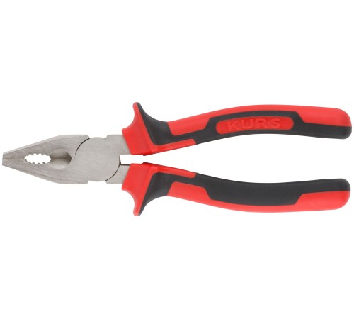 Плоскогубцы комбинированные "Тренд", двухцветные прорезиненные ручки, хром-никелевое покрытие 180 мм КУРС Плоскогубцы комбинированные "Тренд", двухцветные прорезиненные ручки, хром-никелевое покрытие 180 мм КУРС