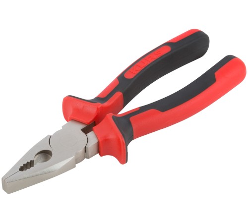 Плоскогубцы комбинированные "Тренд", двухцветные прорезиненные ручки, хром-никелевое покрытие 180 мм КУРС Плоскогубцы комбинированные "Тренд", двухцветные прорезиненные ручки, хром-никелевое покрытие 180 мм КУРС