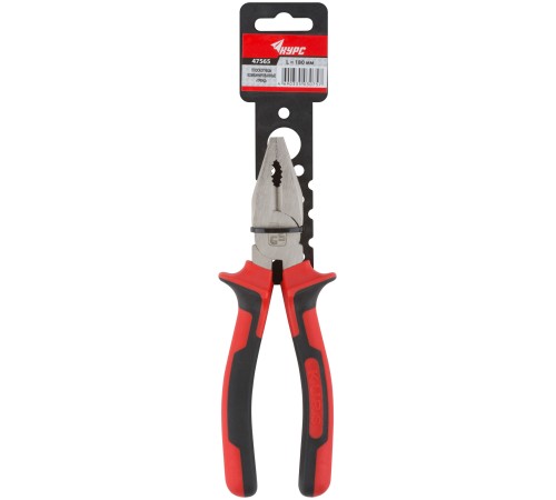 Плоскогубцы комбинированные "Тренд", двухцветные прорезиненные ручки, хром-никелевое покрытие 180 мм КУРС Плоскогубцы комбинированные "Тренд", двухцветные прорезиненные ручки, хром-никелевое покрытие 180 мм КУРС