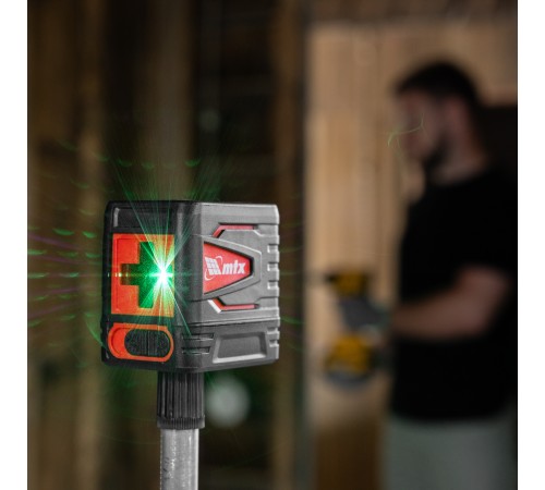 Лазерный уровень QBC GREEN Basic SET, 20 м, зеленый луч, батарейки, резьба 1/4" MTX