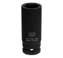 Головка ударная удлиненная шестигранная, 22 мм, 1/2, CrMo Stels