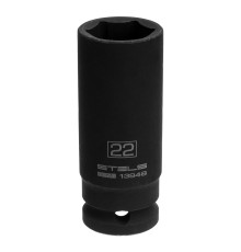 Головка ударная удлиненная шестигранная, 22 мм, 1/2, CrMo Stels