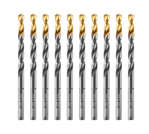 Сверло по металлу, 5 мм, HSS-Tin, Golden Tip, 10 шт. Denzel Сверло по металлу, 5 мм, HSS-Tin, Golden Tip, 10 шт. Denzel