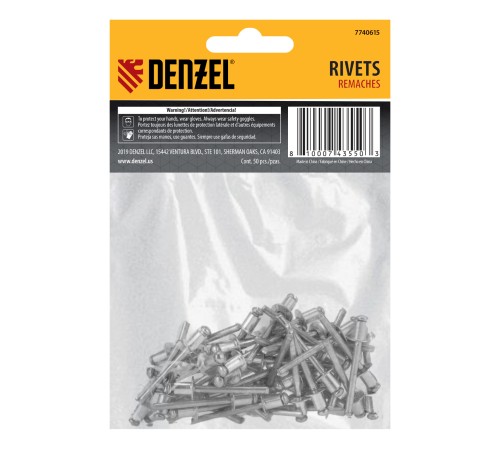 Заклепки алюминиевые, 3/16"-1/4", 5 х 6 мм, 50 шт Denzel