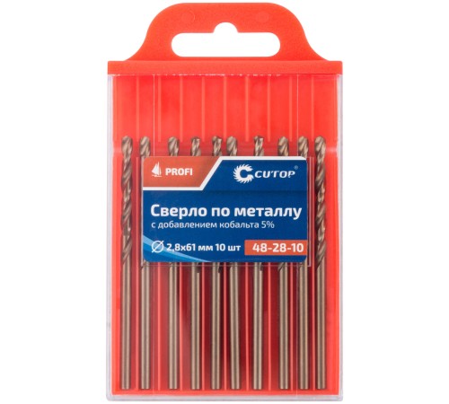 Сверло по металлу Cutop Profi с кобальтом 5%, 2,8 x 61 мм (10 шт) CUTOP Сверло по металлу Cutop Profi с кобальтом 5%, 2,8 x 61 мм (10 шт) CUTOP