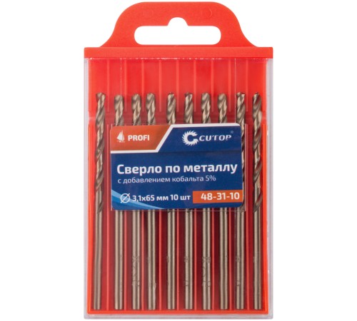 Сверло по металлу Cutop Profi с кобальтом 5%, 3,1 x 65 мм (10 шт) CUTOP Сверло по металлу Cutop Profi с кобальтом 5%, 3,1 x 65 мм (10 шт) CUTOP