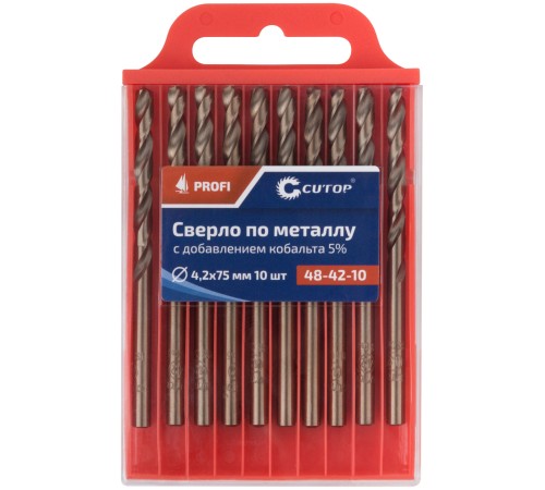 Сверло по металлу Cutop Profi с кобальтом 5%, 4,2 x 75 мм (10 шт) CUTOP Сверло по металлу Cutop Profi с кобальтом 5%, 4,2 x 75 мм (10 шт) CUTOP