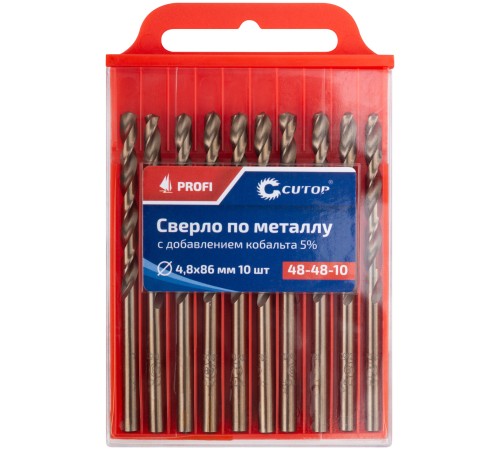 Сверло по металлу Cutop Profi с кобальтом 5%, 4,8 x 86 мм (10 шт) CUTOP